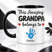 Personalized Grandpa Mug With Grandkids Names & Handprints