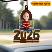 MEGA3-041-Custom Shape Acrylic Ornament-Printway-Girl Love Books