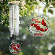 LovoraGift Personalized Cardinal Memorial Wind Chime – Listen To The Wind Glass Ornament Sympathy Gift