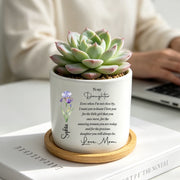 Ceramic Plant Pot with Bamboo Tray 4