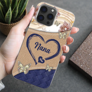 LovoraGift Personalized Grandma Leather-Look Phone Case –