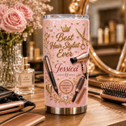 LovoraGift Personalized Hair Stylist Tumbler – Custom Name Best Hair Stylist Ever 20oz Insulated Tumbler