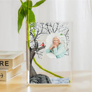 LovoraGift Personalized Memorial Acrylic Book Vase – Custom Photo “I’m Always With You” Remembrance Flower Vase