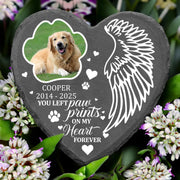 mk1LovoraGift Personalized Pet Memorial Heart Slate Stone – Custom Photo Dog Remembrance Tombstone