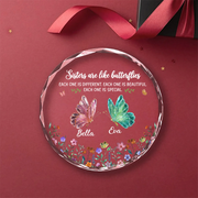 Personalized Butterfly Ornament for Sisters & Friends – Crystal Glass