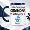 Personalized Grandpa Mug With Grandkids Names & Handprints