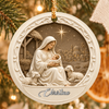 Personalized Nativity Ceramic Ornament with Name – 3D Relief Effect