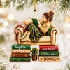 Custom Shape Acrylic Ornament-Printway-Girl Love Books 1