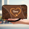 Grandma & Grandkids Wallet – Custom Names Leather Wallet Gift for Mom or Grandma