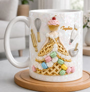 LovoraGift Personalized Baker Queen Mug – Sweet Dessert Dress Ceramic Coffee Mug
