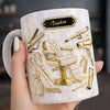LovoraGift Personalized Beauty Salon White Mug – Custom Name Hair Stylist Tools Design Gift