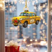 LovoraGift Personalized Best Taxi Driver Wooden Ornament – Vintage Taxi Christmas Hanging Keepsake
