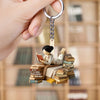 LovoraGift Personalized Book Lover Wooden Keychain – Just A Girl Who Loves Books Custom Reader Keychain