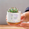 Ceramic Plant Pot with Bamboo Tray 2