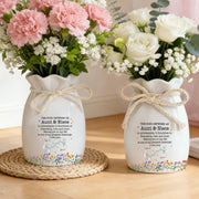 LovoraGift Personalized Ceramic Vase – Custom Aunt & Niece Names & Birth Flower Gift