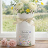 Ribbon Tie Ceramic Flower Vase White