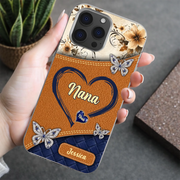 LovoraGift Personalized Clear Silicone Phone Case – Custom Grandma Heart & Grandkids Names Gift