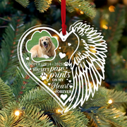 LovoraGift Personalized Dog Memorial Heart Wings Ornament – Custom Photo Acrylic Remembrance Keepsake