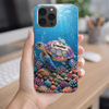 LovoraGift Personalized Glass Phone Case – Custom Grandma Turtle & Grandkids Names Gift