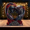 LovoraGift Personalized Gothic Couple Acrylic Plaque – Eternal Love Skull Heart Acrylic Block