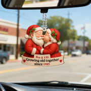 LovoraGift™ Personalized Growing Old Together Car Ornament – Custom Couple Names & Year Christmas Keepsake