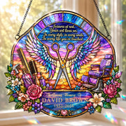LovoraGift Personalized Hairstylist Memorial Suncatcher – In Loving Memory Stained Glass Window Hanging