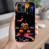 LovoraGift™ Personalized Halloween Grandma Glass Phone Case – Custom Nickname, Grandkids’ Names & Number of Grandchildren
