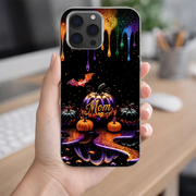 LovoraGift™ Personalized Halloween Grandma Glass Phone Case – Custom Nickname, Grandkids’ Names & Number of Grandchildren