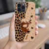LovoraGift™ Personalized Highland Cow Glass Phone Case – Custom Name Floral Heart Gift for Her