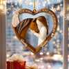 LovoraGift Personalized Horse Girl Memorial Ornament – Your Wings Were Ready Wooden Window Hanging