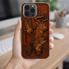 LovoraGift™ Personalized Hunting & Fishing Phone Case – Custom Name Deer, Duck & Bass Outdoor Gift