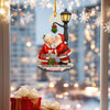 LovoraGift Personalized Kiss Of Love Christmas Ornament – Custom Couple Wooden Hanging Ornament