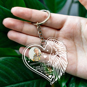 LovoraGift Personalized Memorial Angel Wings Photo Keychain – Your Wings Were Ready Acrylic Keepsake
