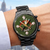 LovoraGift Personalized Men Wrist Watch – Custom Name Baseball Field Design Gift