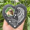 LovoraGift Personalized Pet Memorial Heart Slate – Your Paw Prints On My Heart Forever Photo Plaque
