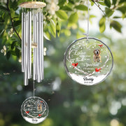 LovoraGift Personalized Pet Memorial Wind Chime – Listen To The Wind Custom Glass Ornament Sympathy Gift