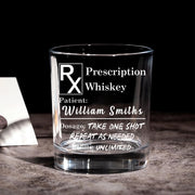 LovoraGift™ Personalized Prescription Whiskey Glass – Custom Name 11oz Gift for Him