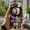 LovoraGift Personalized Sports Ball Tumbler – Custom Name & Number Insulated Stainless Steel Cup
