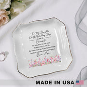 LovoraGift Personalized Wedding Ring Dish – Ceramic Jewelry Dish for Daughter from Mom