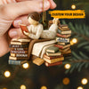 Personalized Book Lover Wooden Ornament – Custom Name Reading Girl