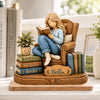 Personalized Book Lover Wooden Plaque – Custom Name Reading Girl Gift