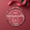 Personalized First Christmas as Mommy-Daddy Glass Ornament