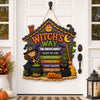 Personalized Halloween Wood Sign – Custom Family Name Witch Decor
