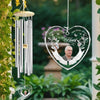 Personalized Heart Glass Wind Chime – Custom Photo Memorial Ornament Gift