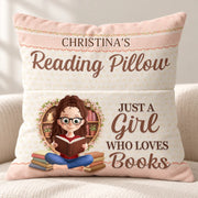 Personalized Reading Pillow with Pocket – Custom Girl Book Lover Gift