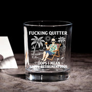 Personalized Retirement Whiskey Glass for Men – Custom Character