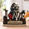 Personalized Skeleton Couple Wooden Plaque – Custom Names Gothic Love Gift