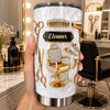 ovoraGift™ Personalized Hairstylist 20oz Tumbler – Custom Name Gold Salon Tools & Chair Gift